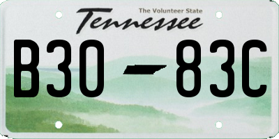 TN license plate B3083C