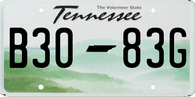 TN license plate B3083G