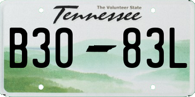 TN license plate B3083L