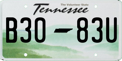 TN license plate B3083U