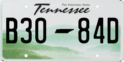 TN license plate B3084D