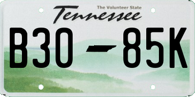 TN license plate B3085K