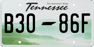 TN license plate B3086F