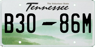 TN license plate B3086M