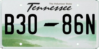 TN license plate B3086N