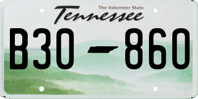 TN license plate B3086O