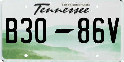 TN license plate B3086V