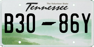 TN license plate B3086Y