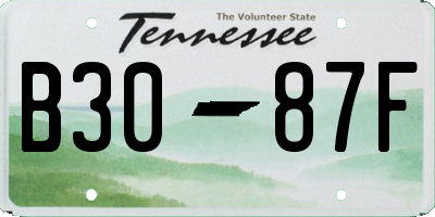 TN license plate B3087F
