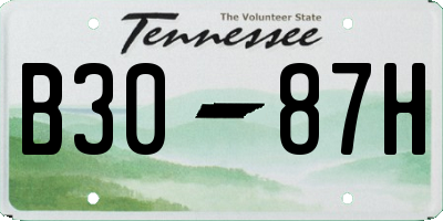TN license plate B3087H