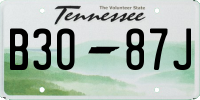 TN license plate B3087J