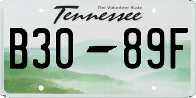 TN license plate B3089F