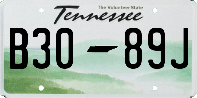 TN license plate B3089J