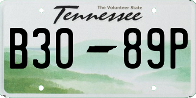 TN license plate B3089P