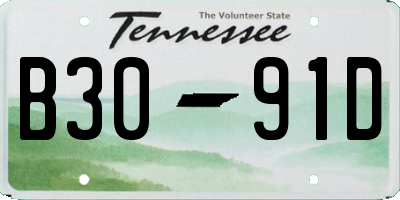 TN license plate B3091D