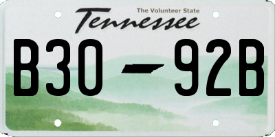 TN license plate B3092B