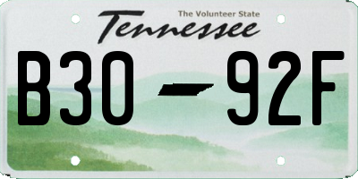 TN license plate B3092F