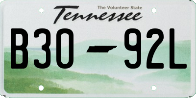 TN license plate B3092L
