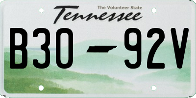 TN license plate B3092V