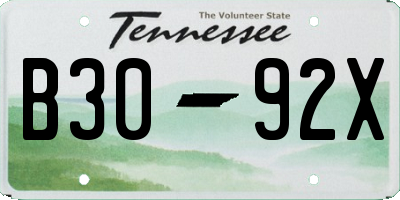 TN license plate B3092X