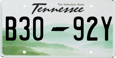 TN license plate B3092Y