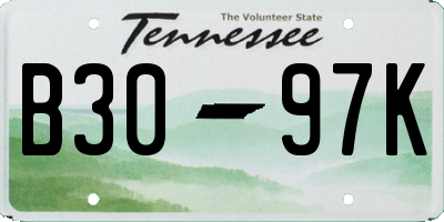 TN license plate B3097K