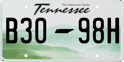 TN license plate B3098H