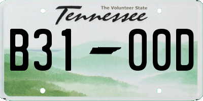 TN license plate B3100D