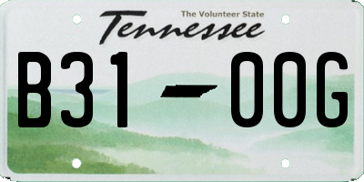 TN license plate B3100G