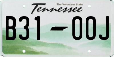 TN license plate B3100J