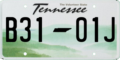 TN license plate B3101J