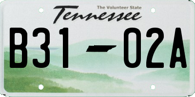 TN license plate B3102A