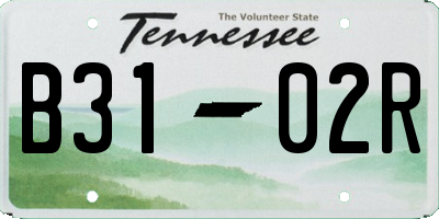 TN license plate B3102R