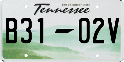 TN license plate B3102V