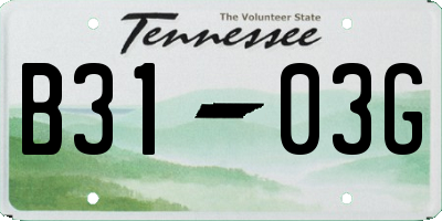 TN license plate B3103G