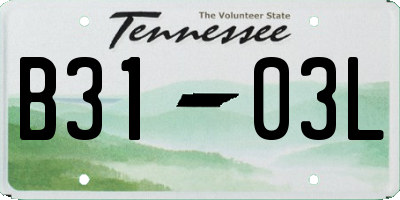 TN license plate B3103L