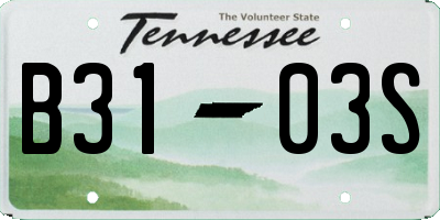 TN license plate B3103S