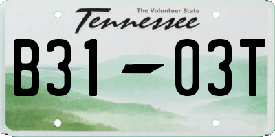 TN license plate B3103T