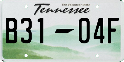 TN license plate B3104F