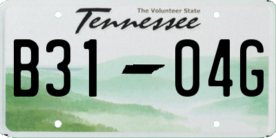TN license plate B3104G