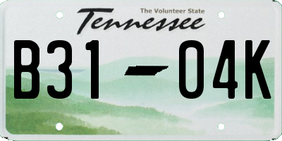 TN license plate B3104K