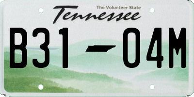 TN license plate B3104M