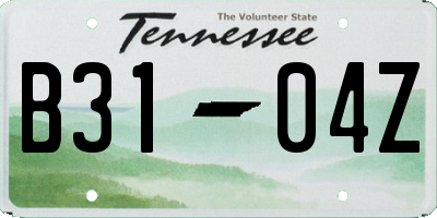 TN license plate B3104Z