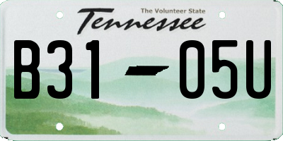 TN license plate B3105U
