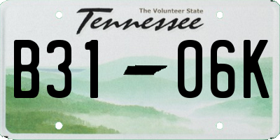 TN license plate B3106K