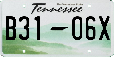 TN license plate B3106X