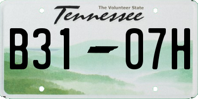 TN license plate B3107H