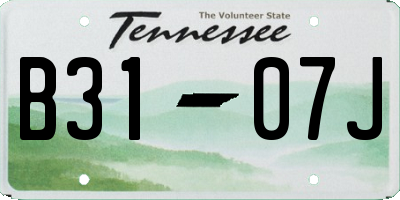 TN license plate B3107J