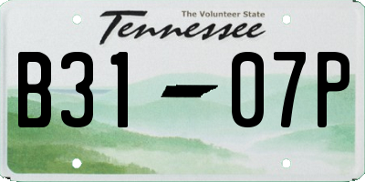 TN license plate B3107P