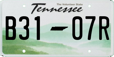 TN license plate B3107R